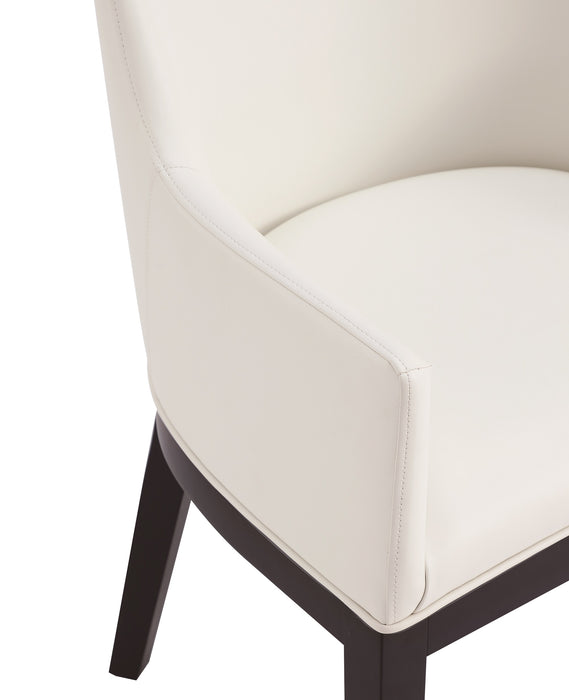 Chaise de salle à manger moderne Gansevoort de Manhattan Comfort en similicuir - crème