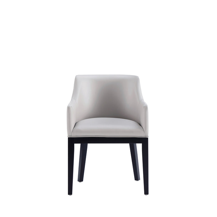 Chaise de salle à manger moderne Gansevoort de Manhattan Comfort en similicuir - gris clair