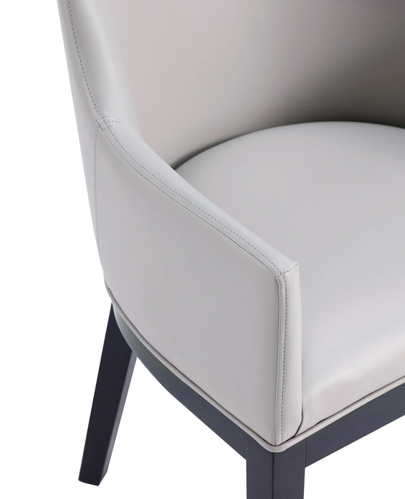 Chaise de salle à manger moderne Gansevoort de Manhattan Comfort en similicuir - gris clair