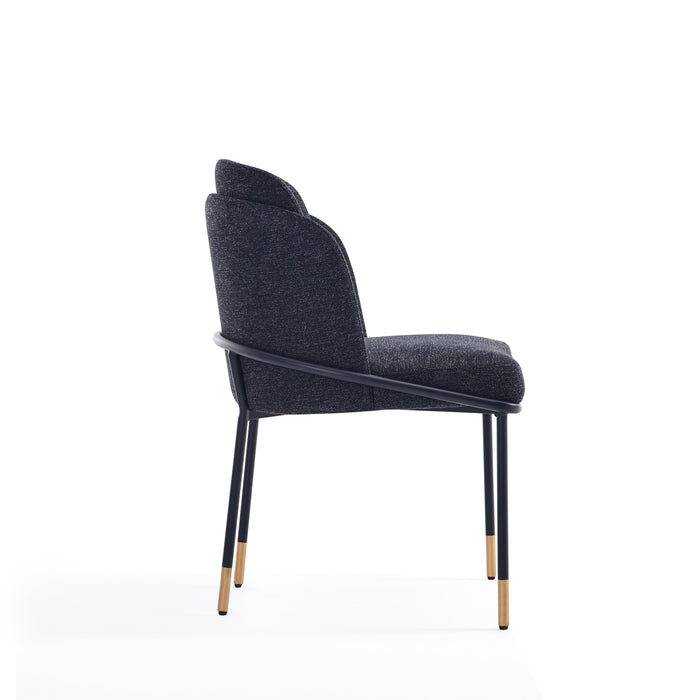 Chaise de salle à manger Flor de Manhattan Comfort en tissu - noire