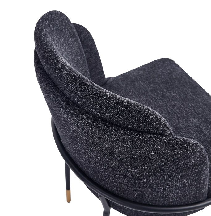 Chaise de salle à manger Flor de Manhattan Comfort en tissu - noire
