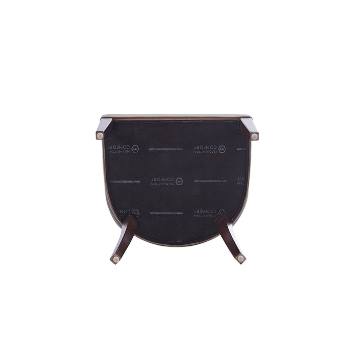 Chaise de salle à manger à accoudoirs moderne Shubert de Manhattan Comfort en similicuir et velours - gris clair