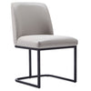 Chaise de salle à manger Serena de Manhattan Comfort en similicuir - gris clair