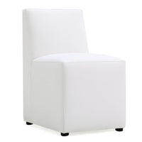 Chaise de salle à manger carrée et moderne Anna de Manhattan Comfort en similicuir - crème