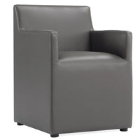 Chaise de salle à manger carrée et moderne sans accoudoirs Anna de Manhattan Comfort en similicuir - étain
