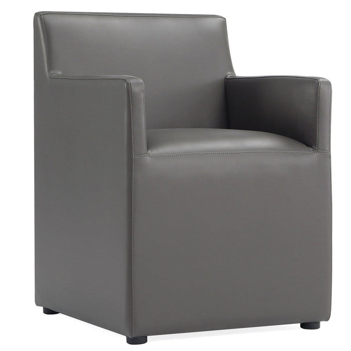 Chaise de salle à manger carrée et moderne sans accoudoirs Anna de Manhattan Comfort en similicuir - étain