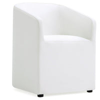 Chaise de salle à manger arrondie et moderne Anna de Manhattan Comfort en similicuir - crème