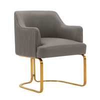 Chaise de salle à manger moderne Eda de Manhattan Comfort en similicuir - taupe