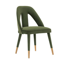 Chaise de salle à manger moderne Neda de Manhattan Comfort en velours - vert olive