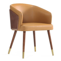 Chaise de salle à manger moderne Reeva de Manhattan Comfort revêtue de similicuir avec dossier en hê