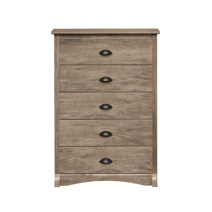 Commode verticale Salt Spring à 5 tiroirs - gris délavé