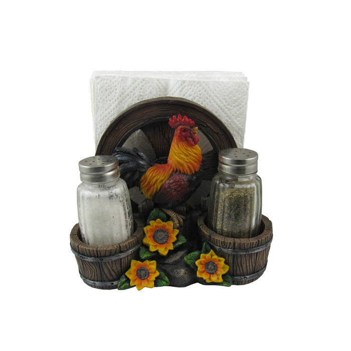 Salière et poivrière avec porte-serviette