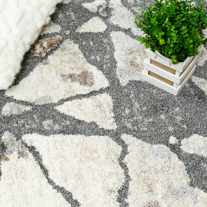 Carpette Darius à motif de glace brisée - 6 pi 7 po x 9 pi 6 po