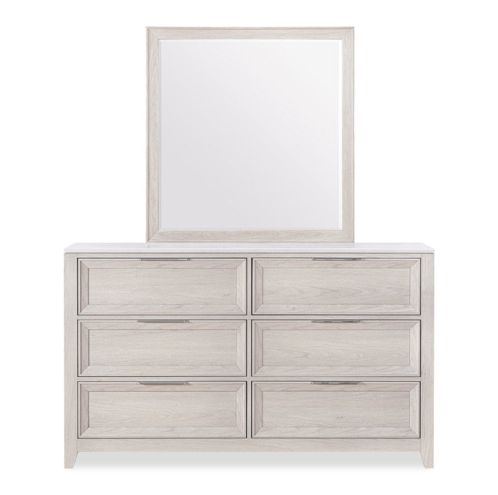 Miroir de commode de chambre à coucher Elana - beige