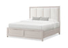 Ensemble de chambre à coucher Elana 5 pièces naturel avec lit de rangement, commode et miroir - format très grand lit