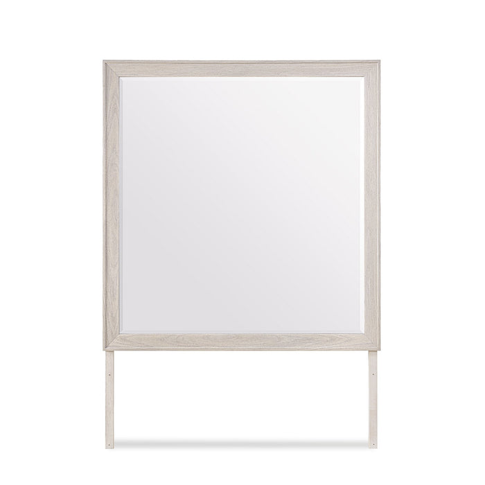 Ensemble de chambre à coucher Elana 6 pièces avec lit de rangement, commode, miroir et table de nuit, beige - format très grand lit