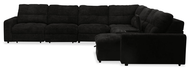 Sofa sectionnel modulaire à coulissement électrique de droite Elevate de Scott Living 7 pièces en tissu de chenille avec rangement - Ebony