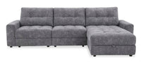  Sofa sectionnel modulaire à inclinaison électrique de droite Elevate de Scott Living 3 pièces en tissu de chenille - gris