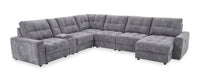 Sofa sectionnel modulaire à coulissement et inclinaison électriques de droite Elevate de Scott Living 7 pièces en tissu de chenille - gris