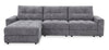 Sofa sectionnel modulaire à coulissement électrique de gauche Elevate de Scott Living 3 pièces en tissu de chenille - gris