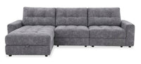  Sofa sectionnel modulaire à coulissement électrique de gauche Elevate de Scott Living 3 pièces en tissu de chenille - gris