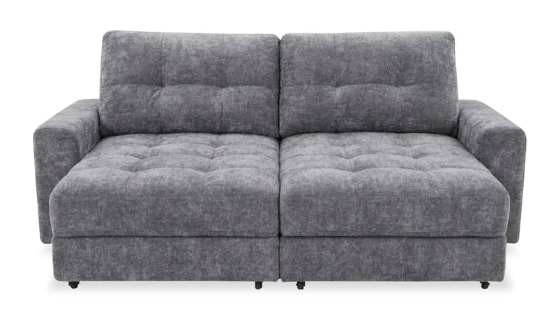 Causeuse modulaire Elevate de Scott Living de 82 po en tissu en chenille avec coulissement électrique - gris