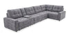 Sofa sectionnel modulaire à inclinaison électrique en forme de L Elevate de Scott Living 6 pièces avec console de rangement - gris