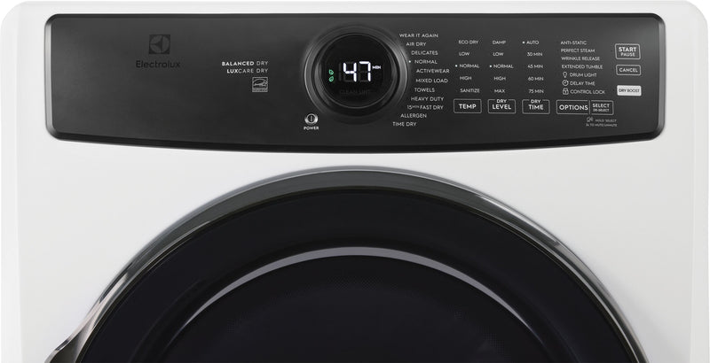 Electrolux Sécheuse à gaz Perfect Steam™ à chargement frontal avec LuxCare® Dry et rafraîchissement instantané – 8,0 pi³ - ELFG7738MW