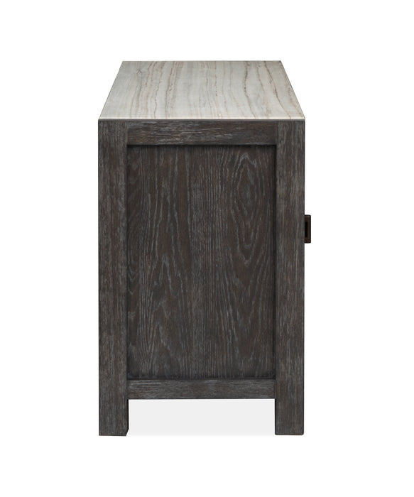 Armoire décorative Ernest de 70 po avec dessus en marbre - noir Ravenwood