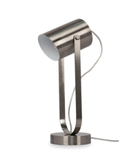  Lampe de table Estelle de 16,25 po avec abat-jour pivotant en métal - acier inoxydable