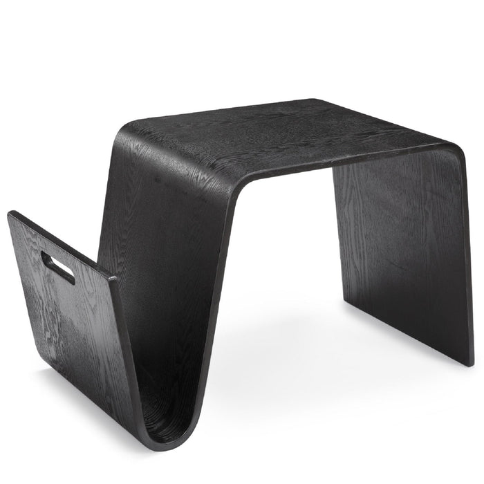 Table de bout rectangulaire Brookside de Manhattan Comfort de 25,6 po en contreplaqué avec placages de frêne - noire