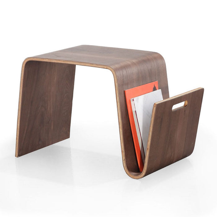 Table de bout rectangulaire Brookside de Manhattan Comfort de 25,6 po en contreplaqué avec placages de frêne - noyer