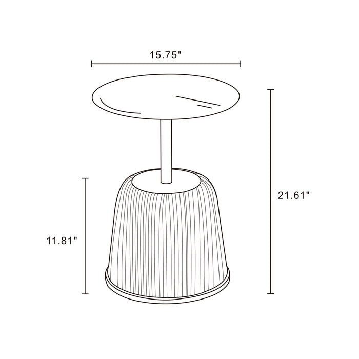 Table de bout moderne Anderson 1.0 de Manhattan Comfort avec revêtement en similicuir et dessus de table doré - crème