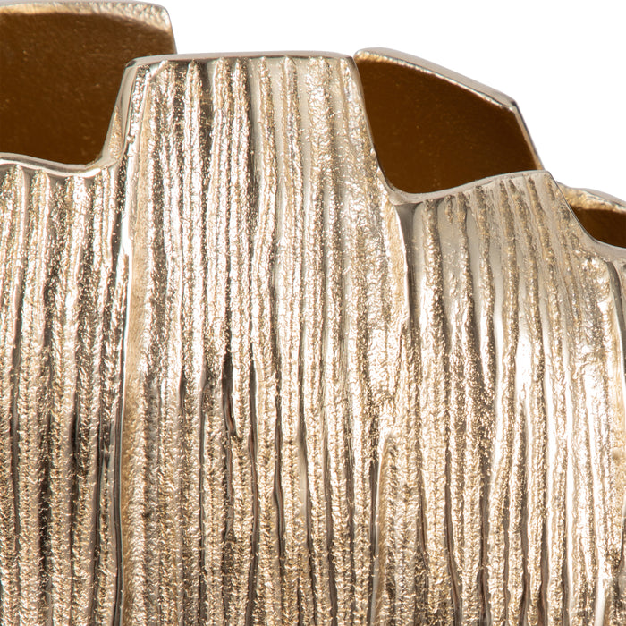 Petit vase Pavia de 8 po en métal - doré