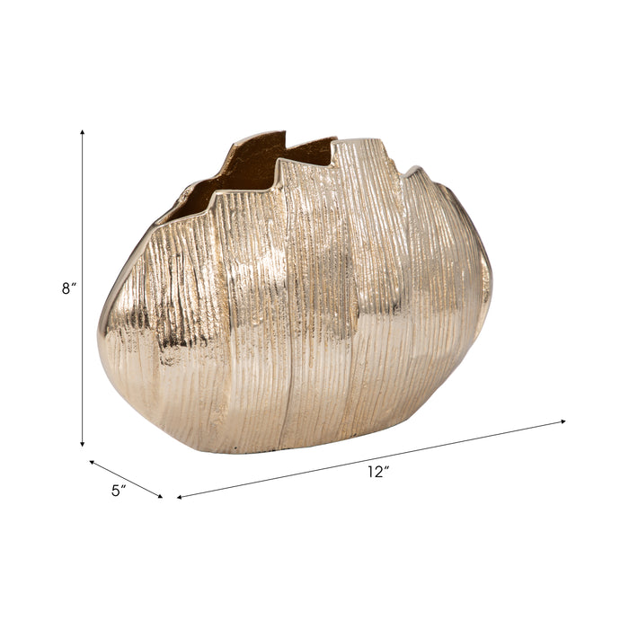 Petit vase Pavia de 8 po en métal - doré