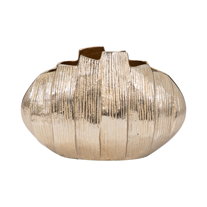 Petit vase Pavia de 8 po en métal - doré