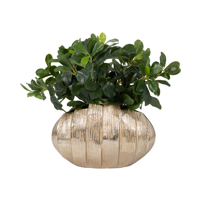 Petit vase Pavia de 8 po en métal - doré