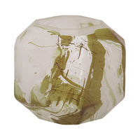  Vase Dominique de 5 po en verre au fini de feu cuivré - ivoire