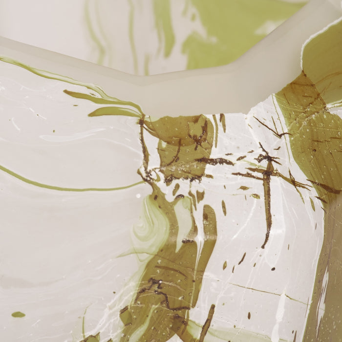 Vase Dominique de 5 po en verre au fini de feu cuivré - ivoire