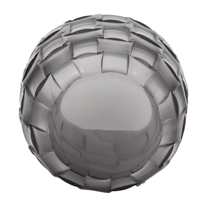 Vase Jordan de 6 po en verre avec texture tressée - gris