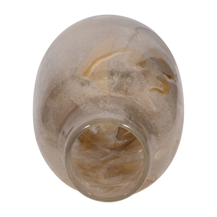 Petit vase Foley de 13 po en verre - ivoire