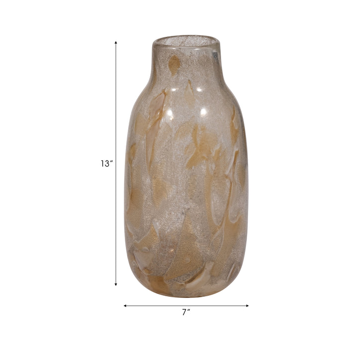 Petit vase Foley de 13 po en verre - ivoire