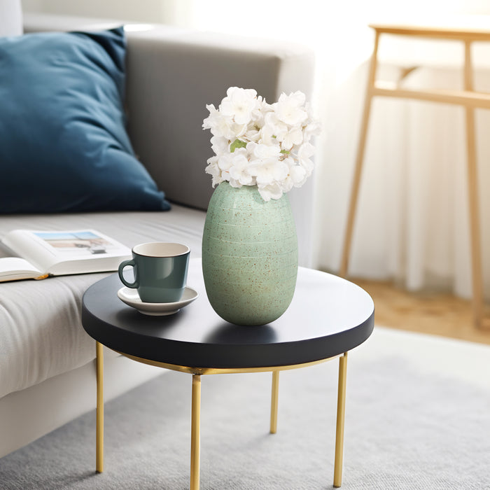 Vase antique Serenity de 9 po en verre à bandes - bleu