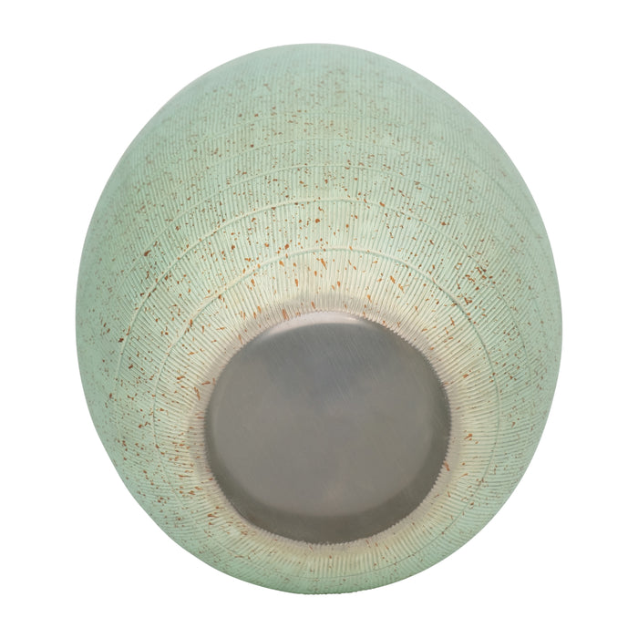 Vase antique Serenity de 9 po en verre à bandes - bleu