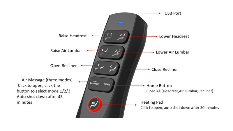 Fauteuil de massage à inclinaison électrique Elite de 38 po en cuir véritable avec son immersif et appuie-tête électrique - noir