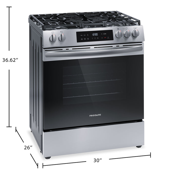 Cuisinière à gaz Frigidaire de 30 po avec commandes à l’avant et friture à air - FCFG3082BS