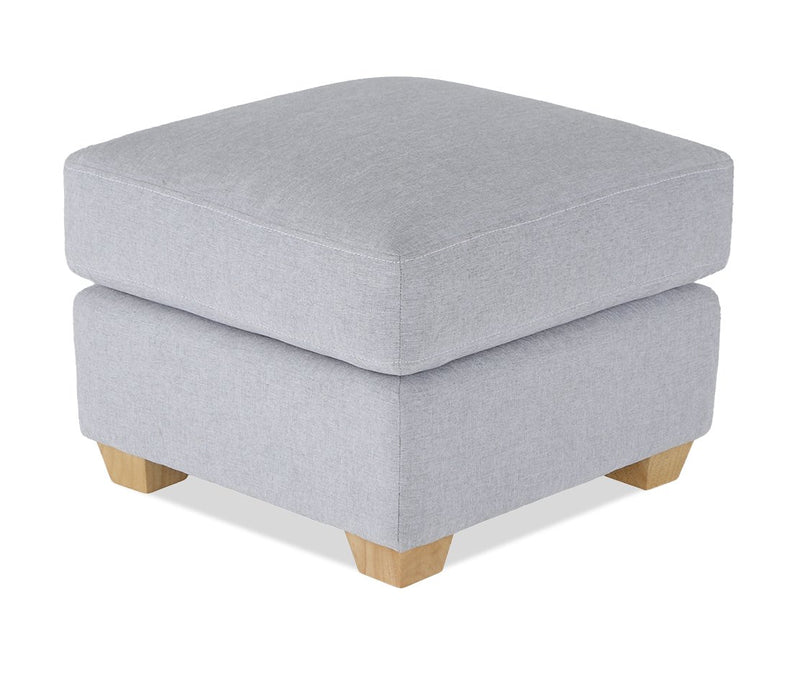 Pouf Finesse de 23 po en tissu de chenille - gris chiné