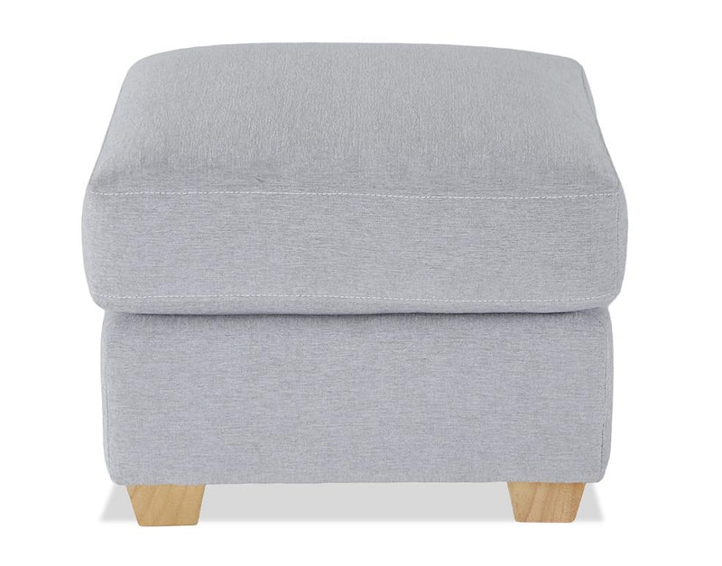 Pouf Finesse de 23 po en tissu de chenille - gris chiné