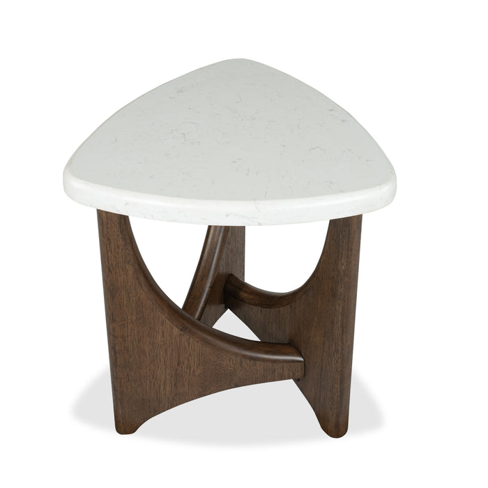 Table de bout Frampton de 22,63 po avec dessus en placages de marbre - café 