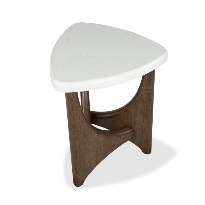 Table de bout Frampton de 22,63 po avec dessus en placages de marbre - café 